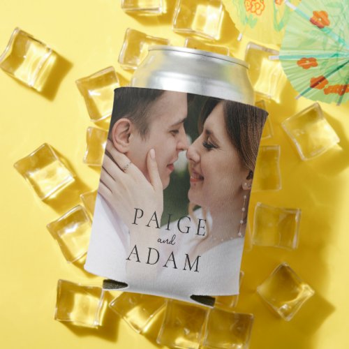 Modern Photo Editorial Wedding Can Cooler