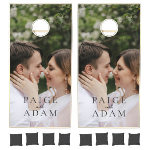 Modern Photo Editorial Wedding Cornhole Set