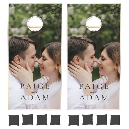 Modern Photo Editorial Wedding Cornhole Set