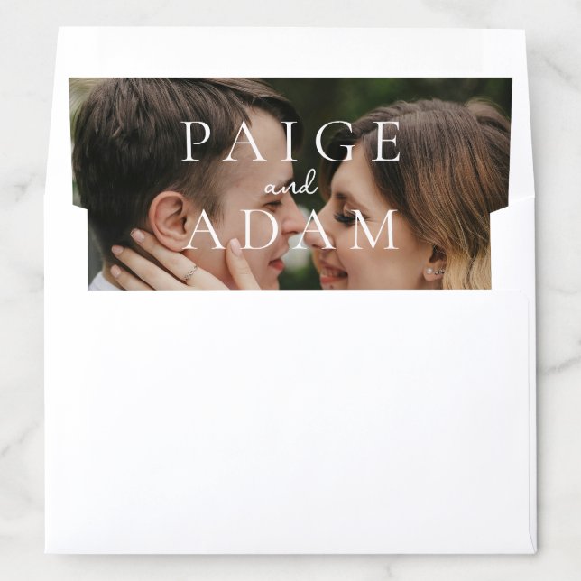 Modern Photo Editorial Wedding Envelope Liner (In Envelope)