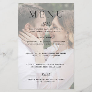 Modern Photo Editorial Wedding Menu Flyer