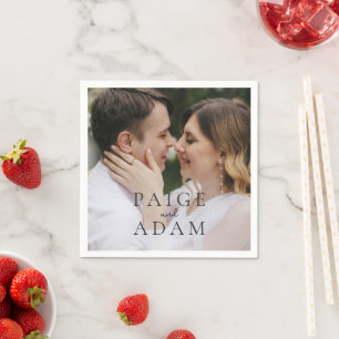 Modern Photo Editorial Wedding Napkins