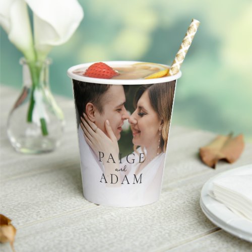 Modern Photo Editorial Wedding Paper Cups