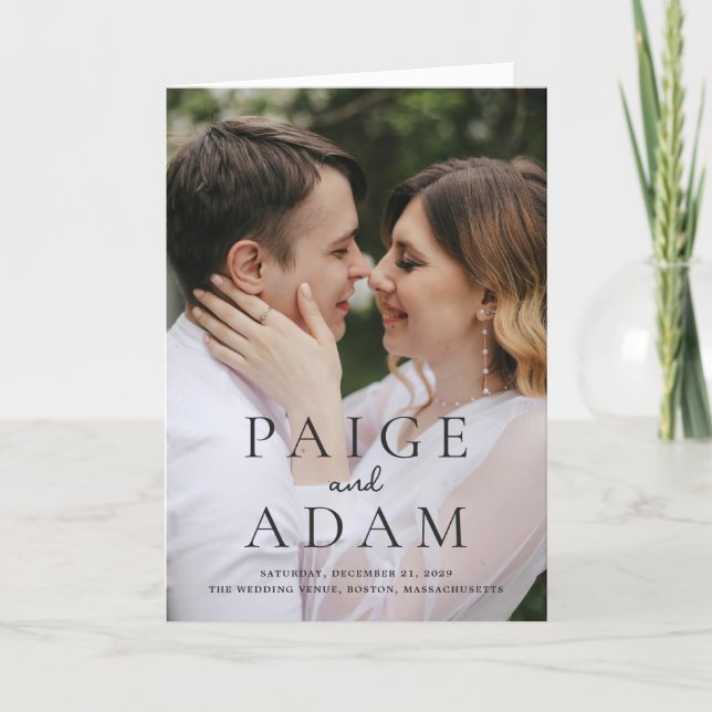 Modern Photo Editorial Wedding Program (Front)