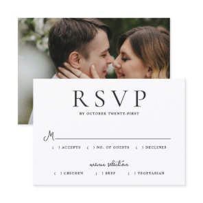 Modern Photo Editorial Wedding RSVP Card
