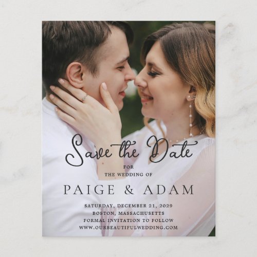 Modern Photo Editorial Wedding Save the Date Flyer