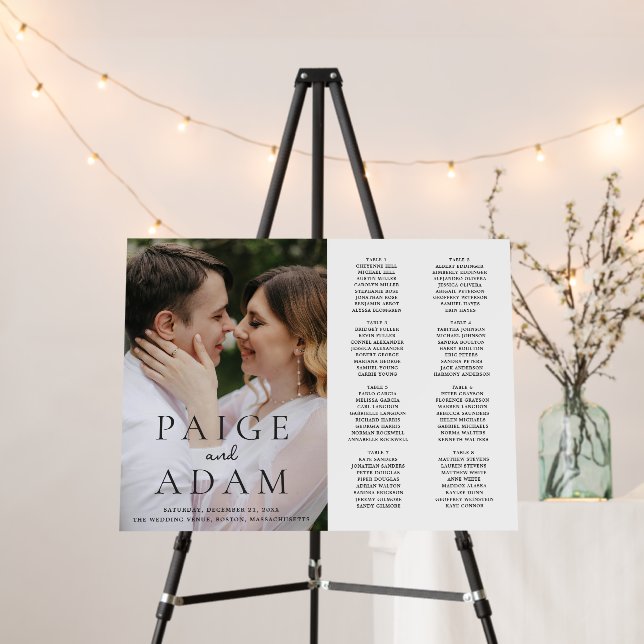 Modern Photo Editorial Wedding Seating Chart Foam Board (In Situ (Stand))
