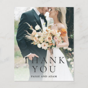 Modern Photo Editorial Wedding Thank You Card Flyer