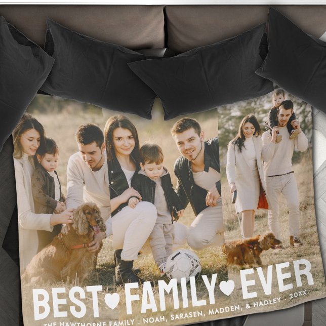 Modern Photo Elegant Best Family Ever Collage Sherpa Blanket (Creator Uploaded)