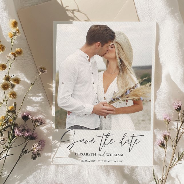 Modern Photo Elegant Calligraphy Wedding  Save The Date (Creator Uploaded)