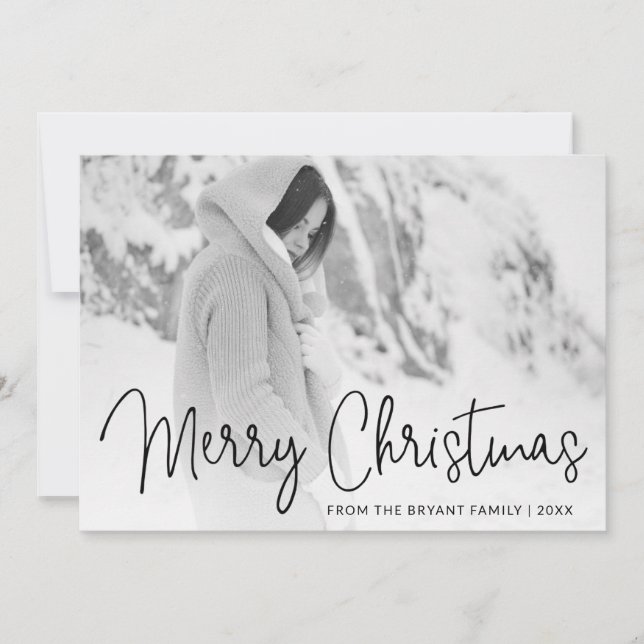 Modern Photo Elegant Christmas Holiday Card (Front)