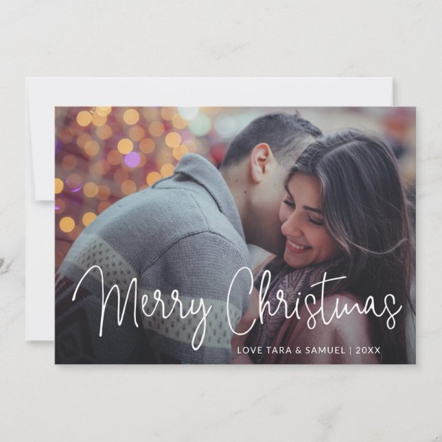 Modern Photo Elegant Christmas Holiday Card (Front)