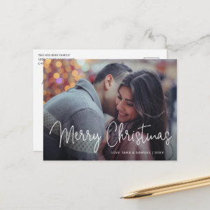 Modern Photo Elegant Christmas Holiday Postcard