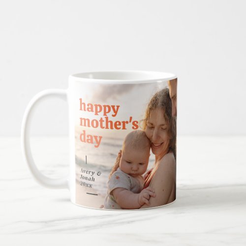 Modern Photo Elegant Floral Mothers Day Coffee Mug