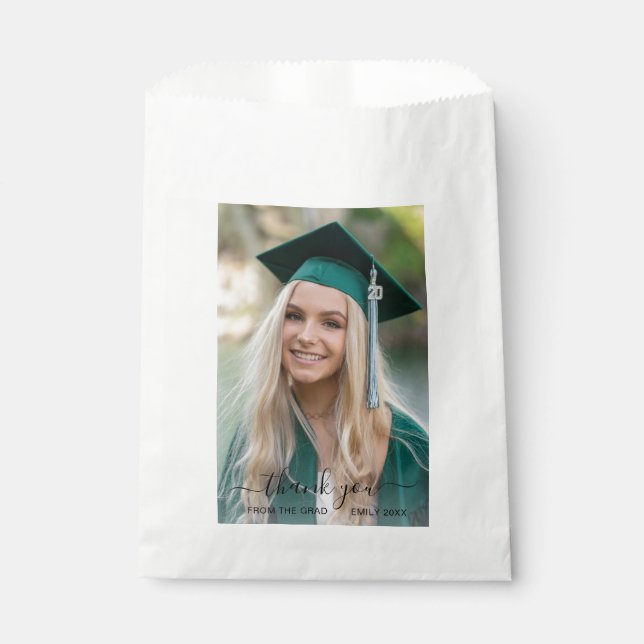 Modern Photo Elegant Graduation Favor Bag (Front)