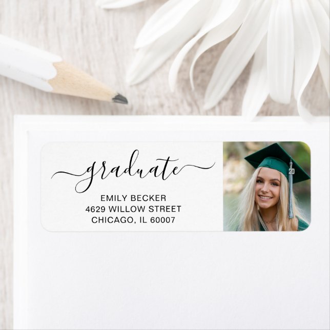 Modern Photo Elegant Graduation Label (Insitu)