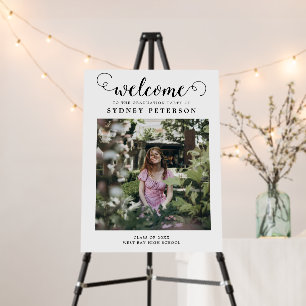 Modern Photo Elegant Graduation Party Welcome Foam Board