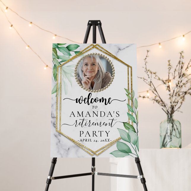 Modern Photo Elegant Retirement Welcome Sign (In Situ (Stand))