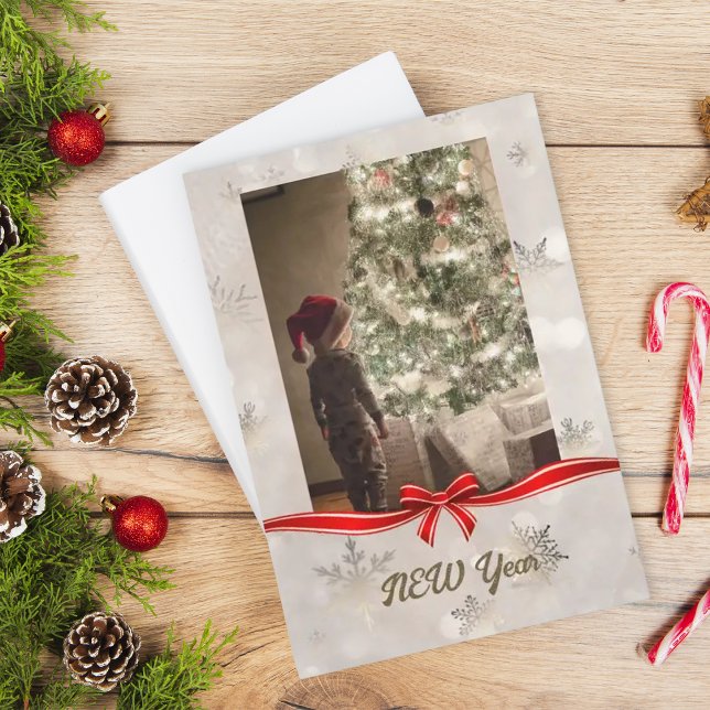 Modern photo elegant script Christmas Card (Creator Uploaded)