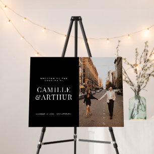 Modern Photo Elegant Stylish Wedding Welcome Sign