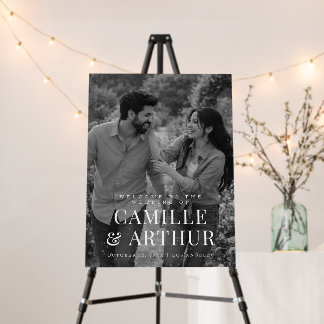 Modern Photo Elegant Stylish Wedding Welcome Sign