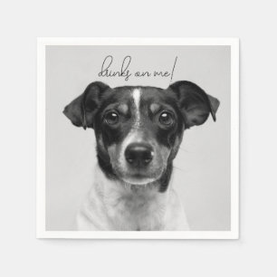 Modern Photo Elegant Thank You Dog Pet Wedding Napkins