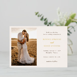 Modern Photo Elegant Wedding Save the Date Foil Invitation