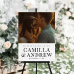 Modern Photo Elegant Wedding Welcome Foam Board<br><div class="desc">A modern type overlay with large names and a full bleed photo are the features on this wedding sign.</div>