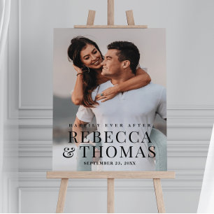 Modern Photo Elegant Wedding Welcome Foam Board