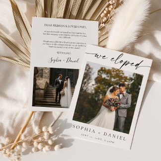  Modern Photo Elopement Announcement Card