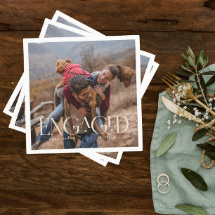 Modern Photo Engagement Editable Color Overlay Napkins