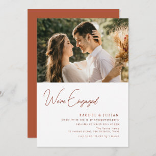 modern photo engagement invitation