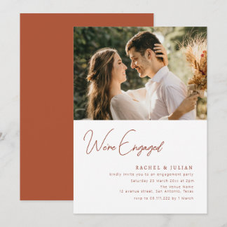 modern photo engagement invitation