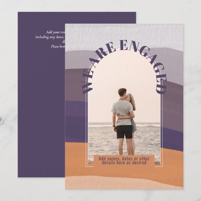 MODERN PHOTO ENGAGEMENT INVITE - Mixed Colors (Front/Back)