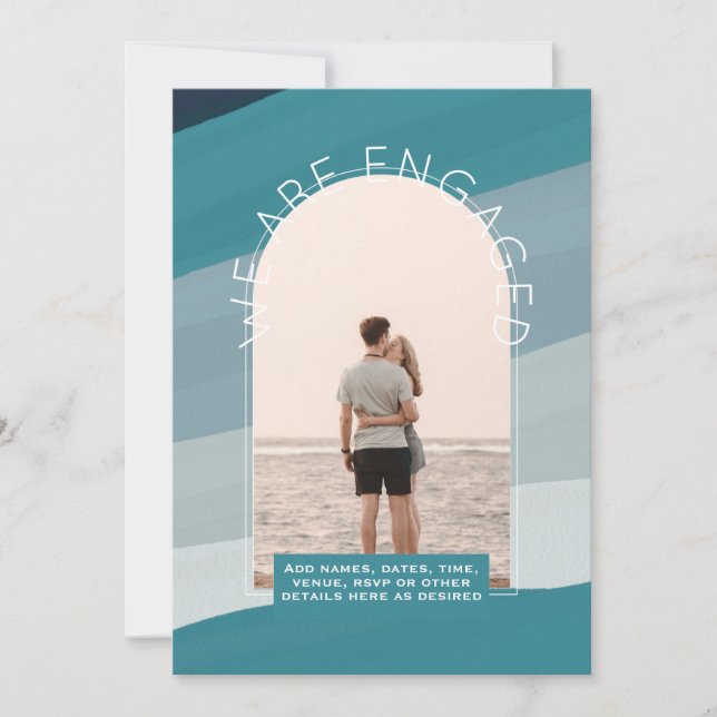 MODERN PHOTO ENGAGEMENT INVITE - Mixed Colors (Front)