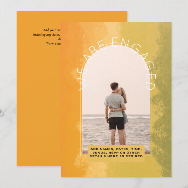 MODERN PHOTO ENGAGEMENT INVITE - Mixed Colors (Front/Back)