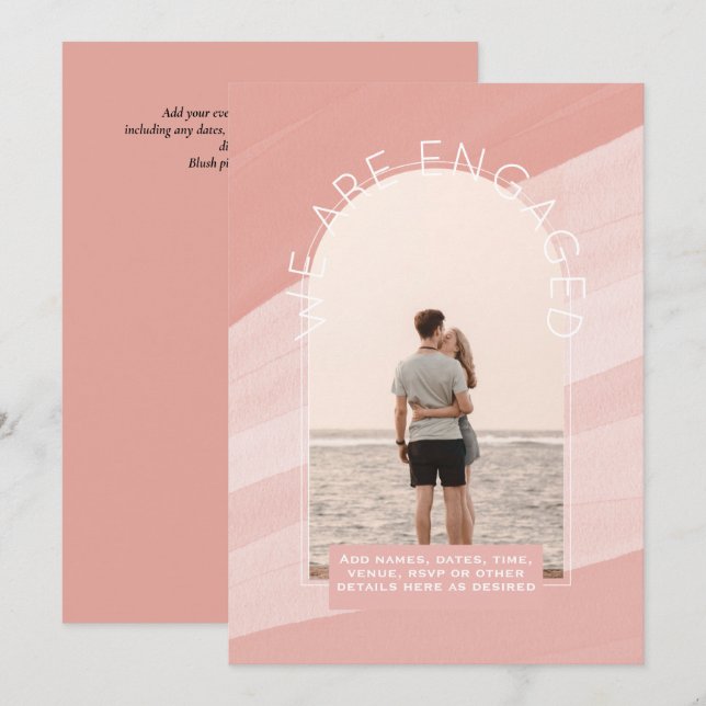 MODERN PHOTO ENGAGEMENT INVITE - Mixed Colors (Front/Back)