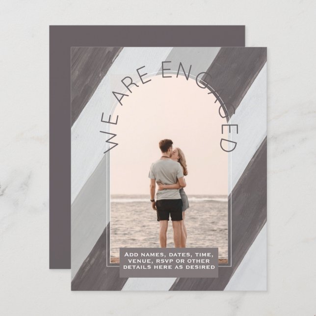 MODERN PHOTO ENGAGEMENT INVITE - Mixed Colors (Front/Back)