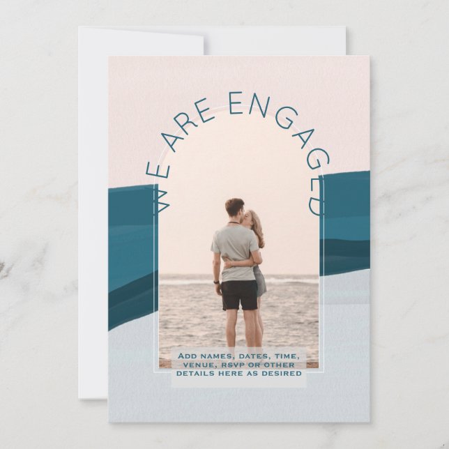 MODERN PHOTO ENGAGEMENT INVITE - Mixed Colors (Front)