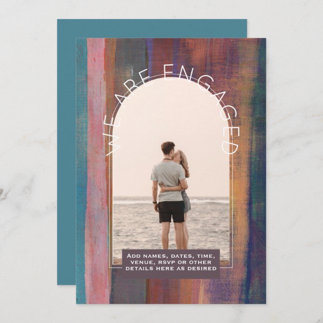 MODERN PHOTO ENGAGEMENT INVITE - Mixed Colors (Front/Back)