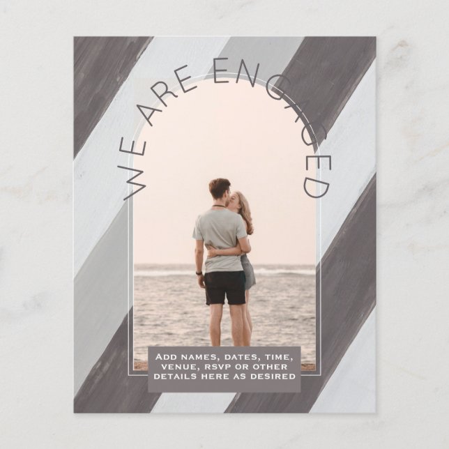 MODERN PHOTO ENGAGEMENT INVITE - Mixed Colors Flyer (Front)