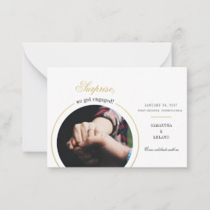 Modern Photo Engagement Party Note Card