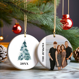 Modern Photo Family Christmas Ornament