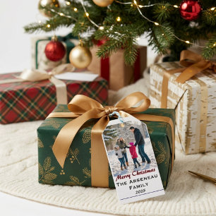 Modern Photo Family Personalize Gift Tags