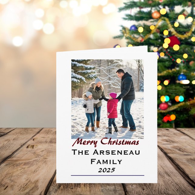 Modern Photo Family Personalize Holiday Card (Personalize this Card, upload Family Picture, add your text.)