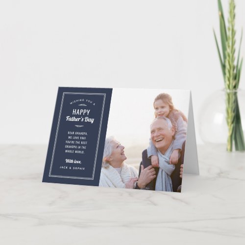 Modern Photo Fathers Day Card for Grandpa