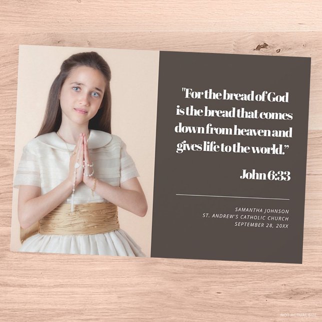 Modern Photo First Holy Communion Quote Invitation (Creator Uploaded)