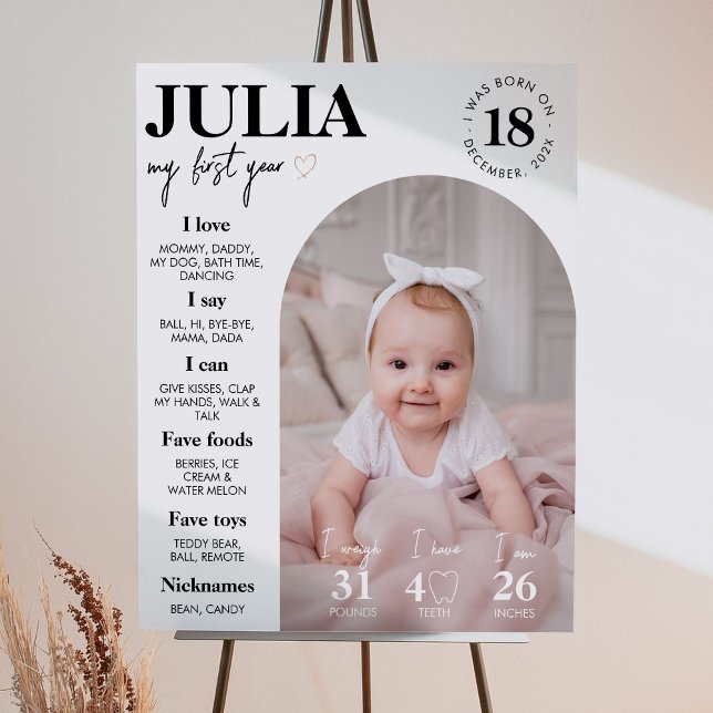 Modern Photo First Year Milestone Sign (Creator Uploaded)