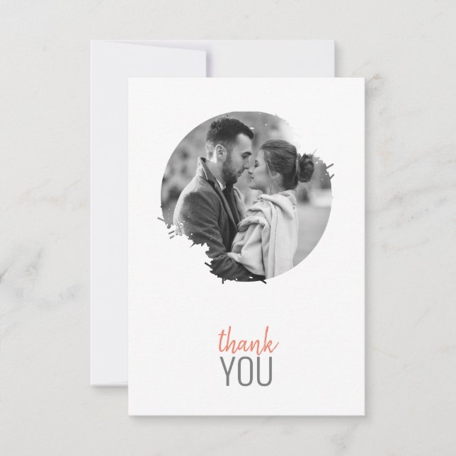 Modern Photo Flat Thank You Card (Front)