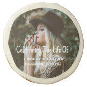 Modern Photo Funeral Celebration of Life Memorial Sugar Cookie (Front)